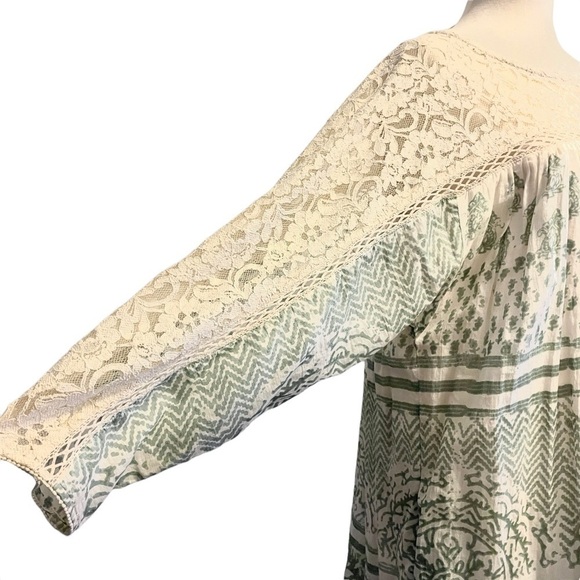 NEW Free People Sun Daze Shift Dress Crochet Detail 3/4 Sleeve Boho 100% Cotton - Picture 6 of 9